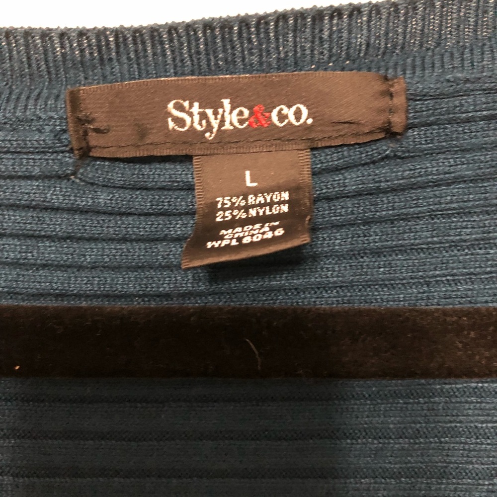 Style&co. Rustic teal Large pullover - Picture 3 of 4